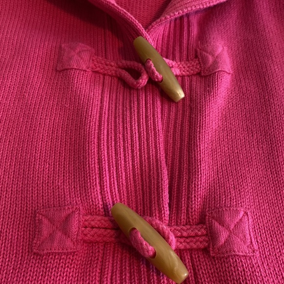 L. L. Bean 100% cotton Shawl Collar horn toggles and loop Candy pink Barbie XS - Picture 5 of 15